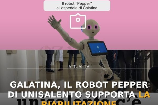 Galatina, il robot Pepper di Unisalento supporta la riabilitazione neuromotoria