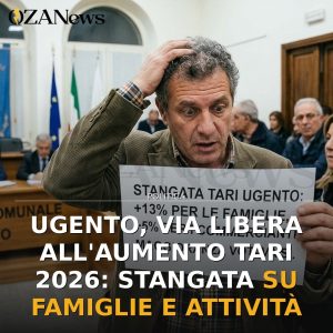 Ugento, via libera all’aumento TARI 2026: stangata su famiglie e attività