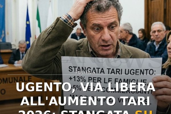 Ugento, via libera all’aumento TARI 2026: stangata su famiglie e attività