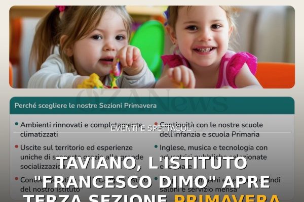 Taviano, l’Istituto “Francesco Dimo” apre terza Sezione Primavera con Metodo Finlandese