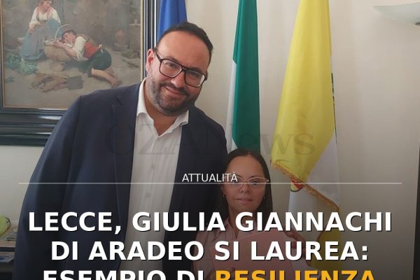 Lecce, Giulia Giannachi di Aradeo si laurea: esempio di resilienza per il Salento