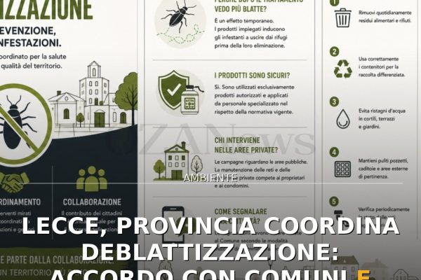 Lecce, Provincia coordina deblattizzazione: accordo con Comuni e AQP a settembre