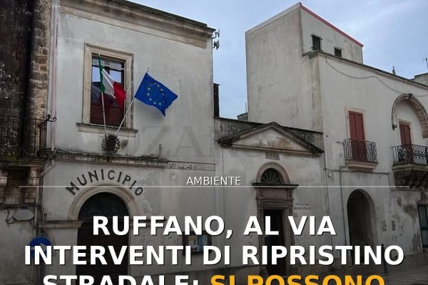 Ruffano, al via interventi di ripristino stradale: si possono segnalare buche