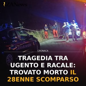 Tragedia tra Ugento e Racale: trovato morto il 28enne scomparso