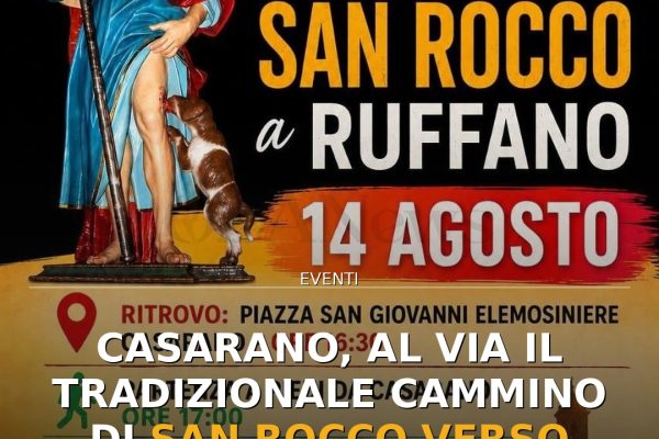 Casarano, al via il tradizionale Cammino di San Rocco verso Torrepaduli