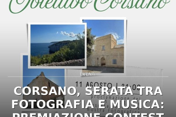 Corsano, serata tra fotografia e musica: premiazione contest e Jailhouse Trio live