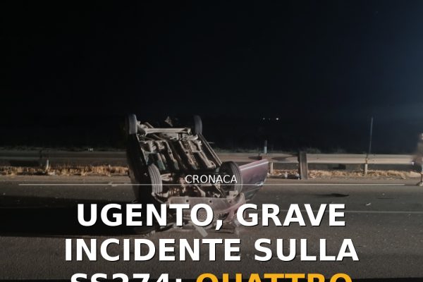Ugento, grave incidente sulla SS274: quattro persone coinvolte