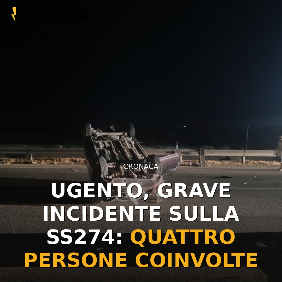 Ugento, grave incidente sulla SS274: quattro persone coinvolte