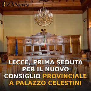 Lecce, prima seduta per il nuovo Consiglio Provinciale a Palazzo Celestini