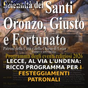 Lecce, al via l'Undena: ricco programma per i festeggiamenti patronali