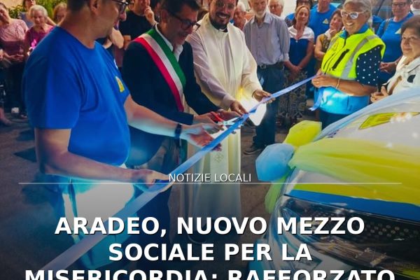 Aradeo, nuovo mezzo sociale per la Misericordia: rafforzato il supporto alla comunità