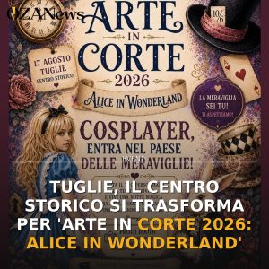 Tuglie, il centro storico si trasforma per 'Arte in Corte 2026: Alice in Wonderland'