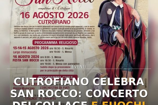 Cutrofiano celebra San Rocco: concerto dei Collage e fuochi d’artificio