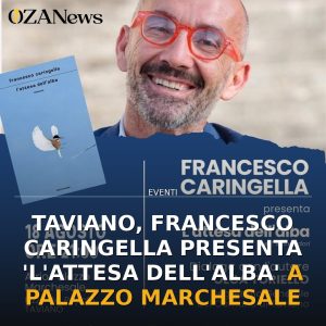 Taviano, Francesco Caringella presenta 'L'attesa dell'alba' a Palazzo Marchesale