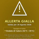 Anteprima di: Allerta Allerta Gialla per Ondate di Calore nel Salento: attese temperature fino a 32°C