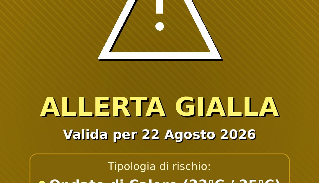 Anteprima di: Allerta Allerta Gialla per Ondate di Calore nel Salento: attese temperature fino a 33°C