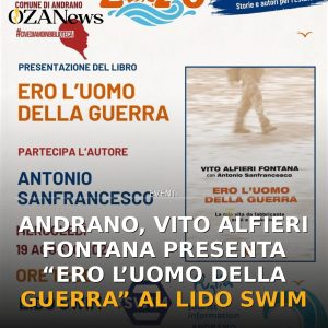 Andrano, Vito Alfieri Fontana presenta “Ero l’uomo della guerra” al Lido Swim
