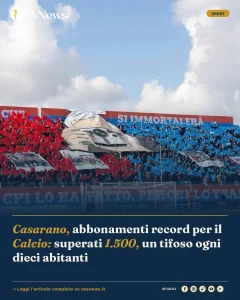 Casarano, abbonamenti record per il Calcio: superati 1.500, un tifoso ogni dieci abitanti