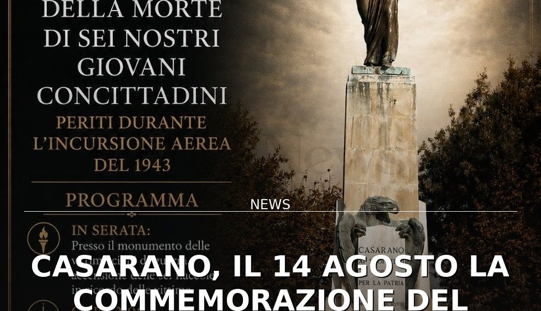 Anteprima di: Casarano, il 14 agosto la commemorazione del tragico bombardamento del 1943