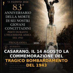 Casarano, il 14 agosto la commemorazione del tragico bombardamento del 1943