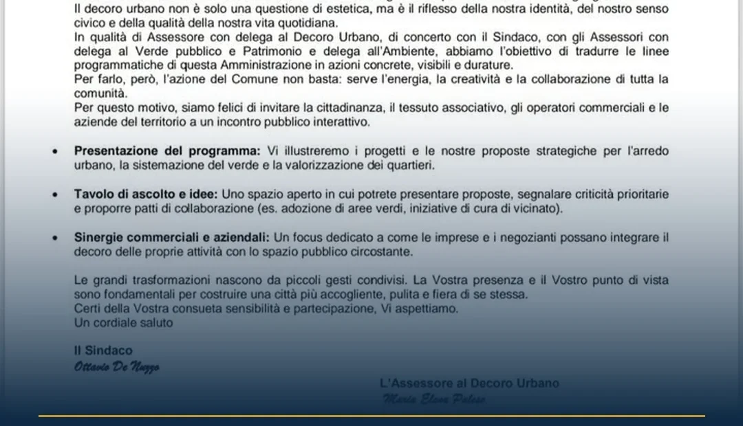 Anteprima di: Casarano, incontro pubblico sul decoro urbano: la città si cura insieme