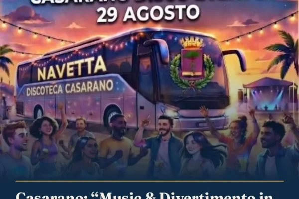 Casarano: “Music & Divertimento in Sicurezza” il 29 agosto, navetta e DJ