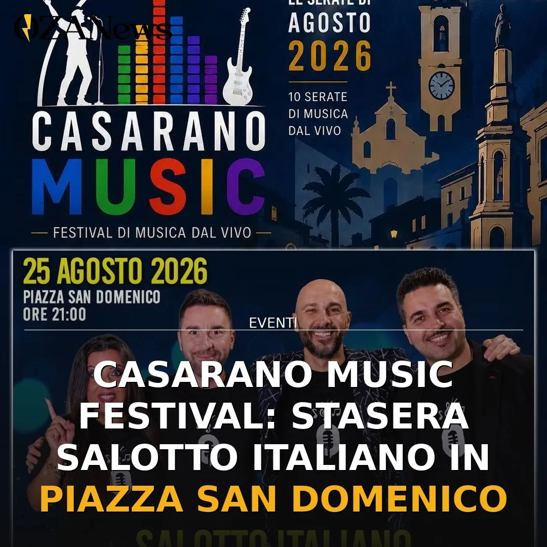 Anteprima di: Casarano Music Festival: stasera Salotto Italiano in Piazza San Domenico