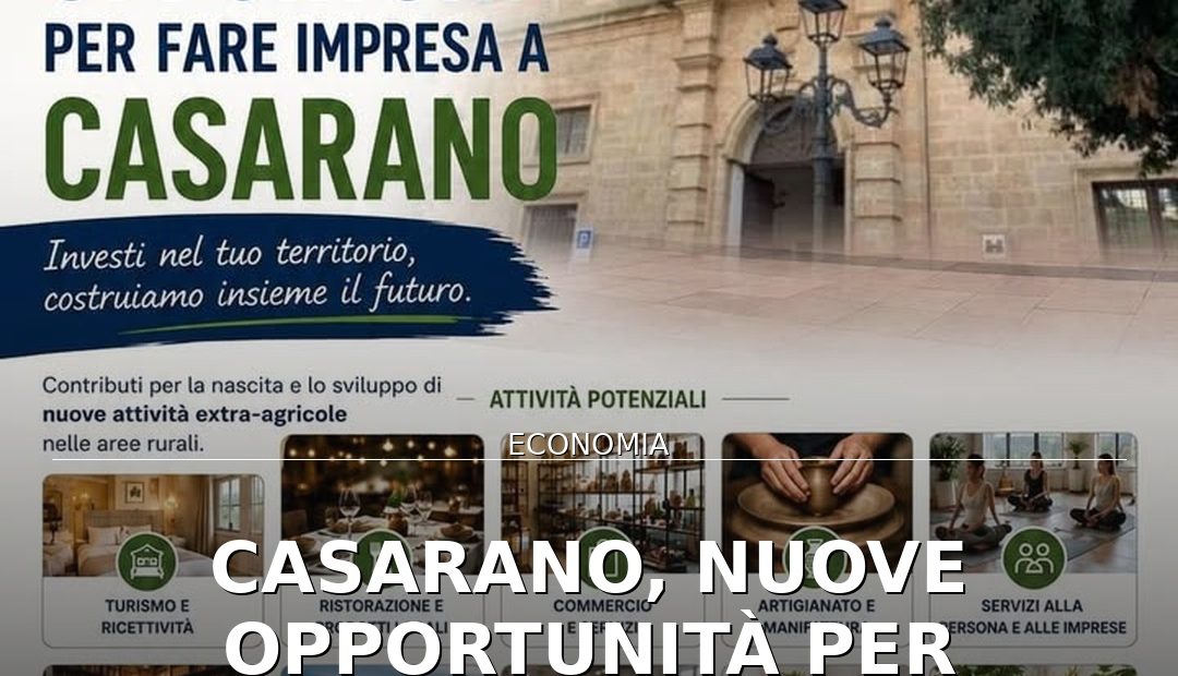 Anteprima di: Casarano, nuove opportunità per imprese locali: fondi UE per sviluppo rurale