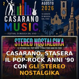 Casarano, stasera il pop-rock anni '90 con gli Stereo Nostalgika