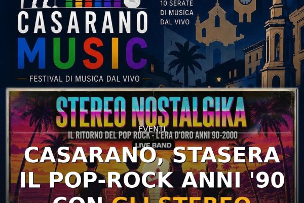 Casarano, stasera il pop-rock anni ’90 con gli Stereo Nostalgika