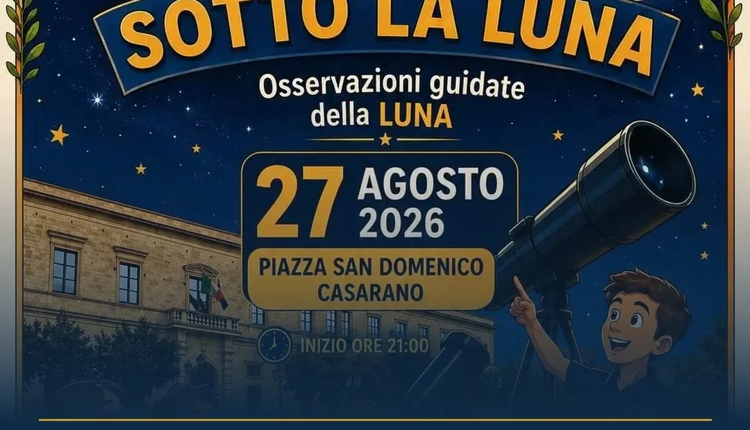 Anteprima di: Casarano, stasera osservazioni guidate della Luna in Piazza San Domenico