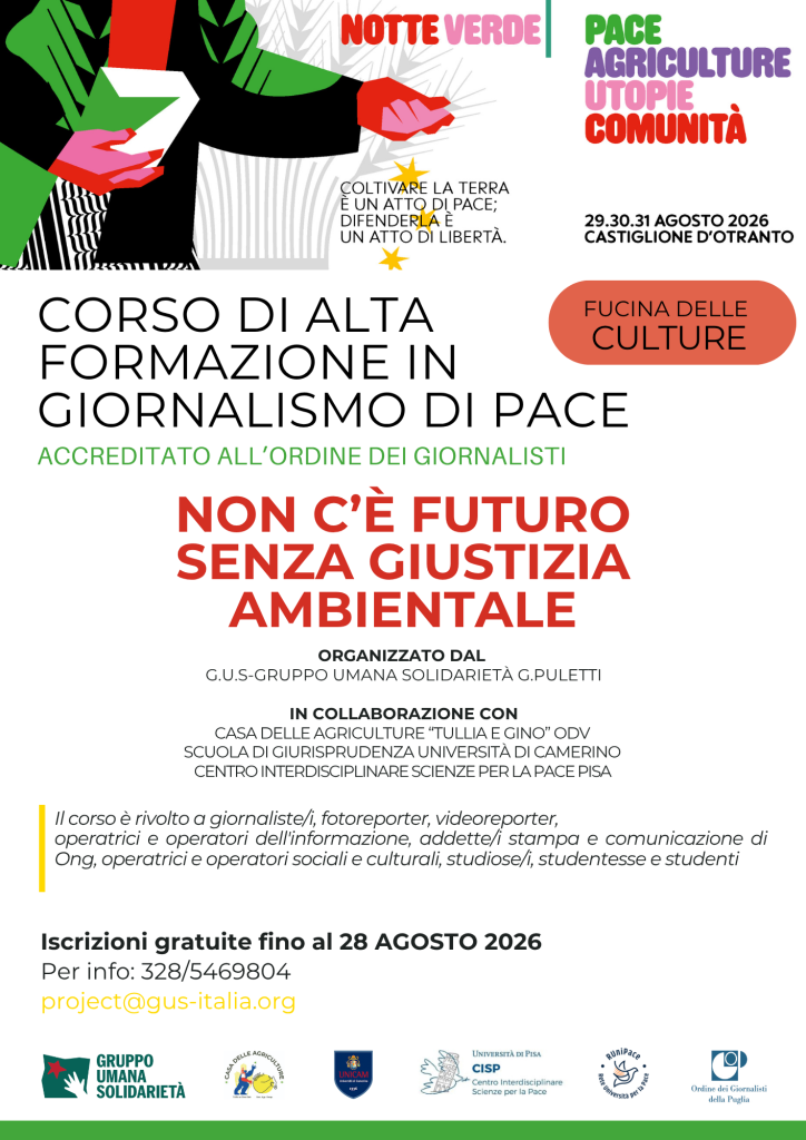 Dettaglio 1: Castiglione d'Otranto: Corso Giornalismo di Pace, iscrizioni aperte per Notte Verde