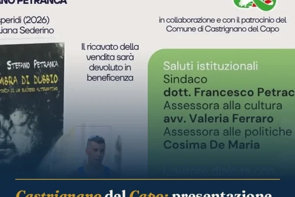 Castrignano del Capo: presentazione del libro di Stefano Petranca, storia di coraggio