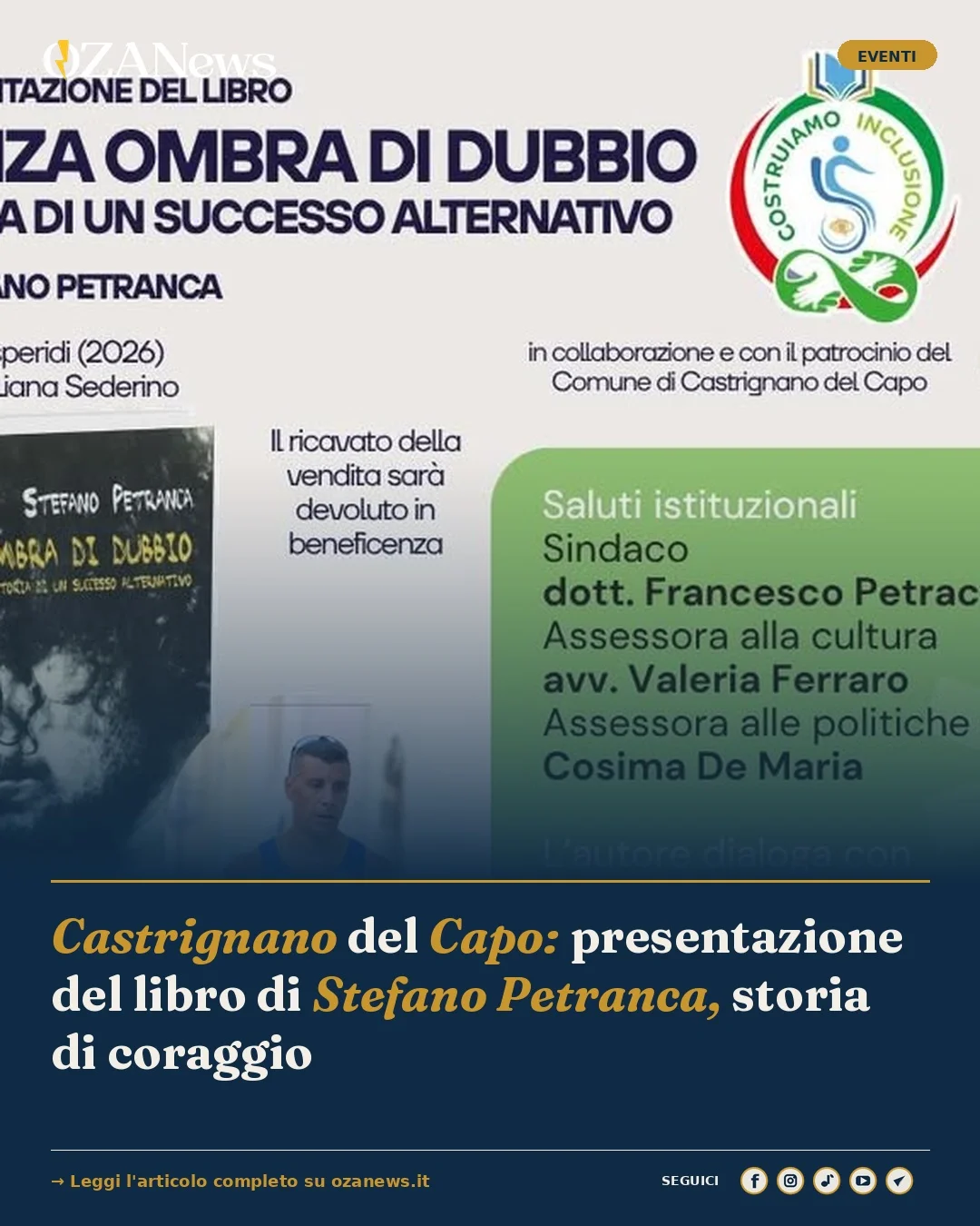 Anteprima di: Castrignano del Capo: presentazione del libro di Stefano Petranca, storia di coraggio