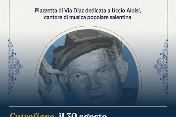Cutrofiano, il 30 agosto inaugurazione piazzetta dedicata a Uccio Aloisi
