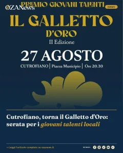 Cutrofiano, torna il Galletto d'Oro: serata per i giovani talenti locali