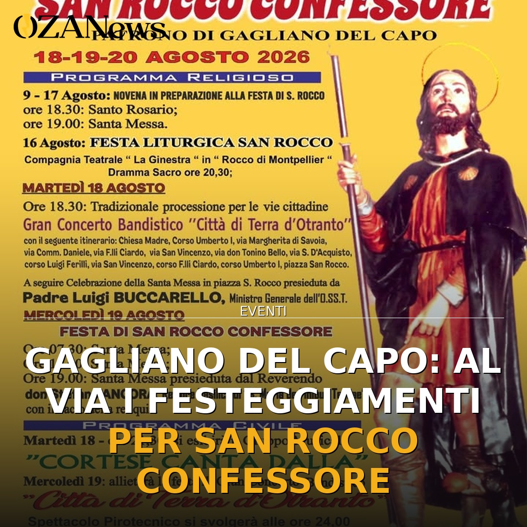 Anteprima di: Gagliano del Capo: al via i festeggiamenti per San Rocco Confessore