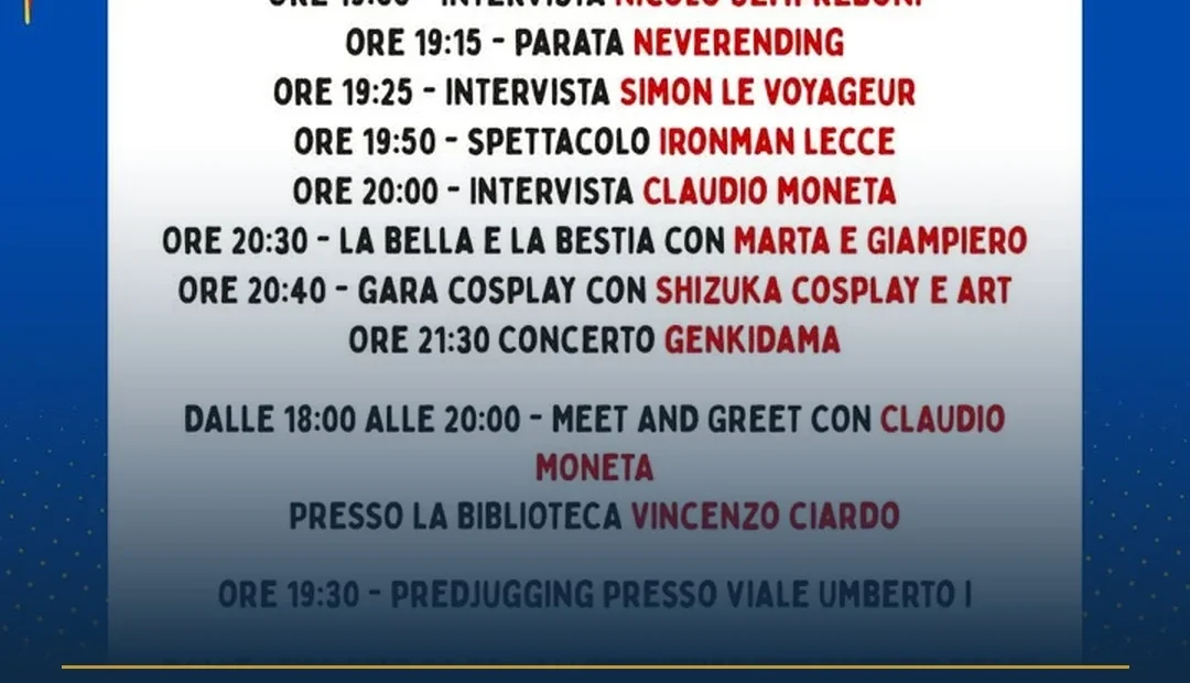 Anteprima di: Gagliano del Capo, conto alla rovescia per il Comics Fest: ecco il programma completo