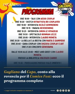 Gagliano del Capo, conto alla rovescia per il Comics Fest: ecco il programma completo