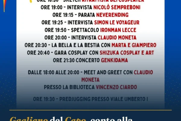Gagliano del Capo, conto alla rovescia per il Comics Fest: ecco il programma completo