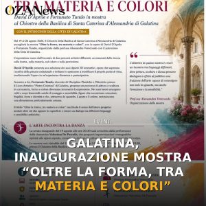 Galatina, inaugurazione mostra “Oltre la forma, tra materia e colori”