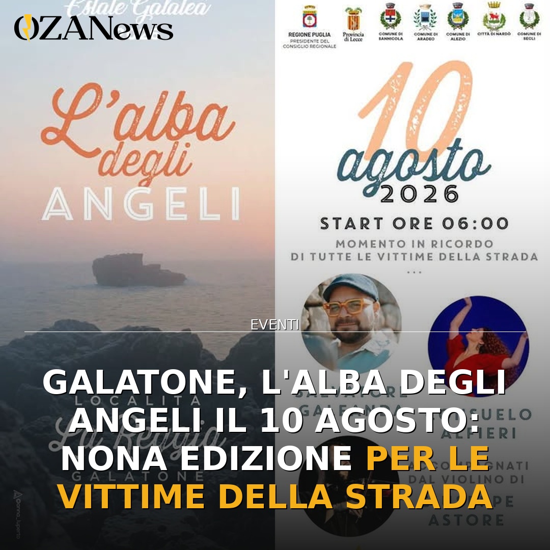 Anteprima di: Galatone, l'Alba degli Angeli il 10 agosto: nona edizione per le vittime della strada