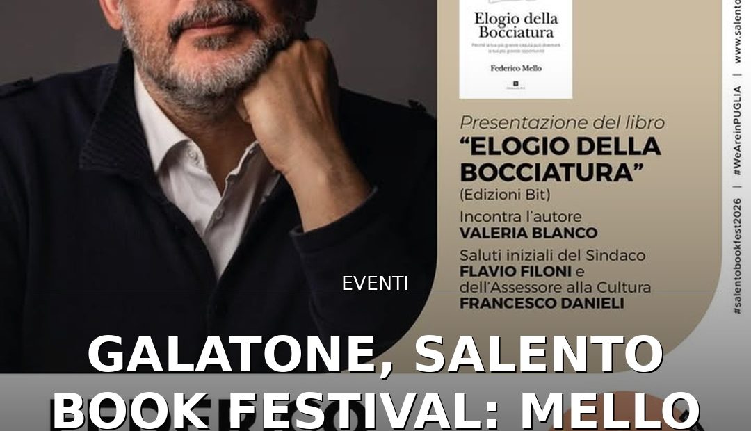 Anteprima di: Galatone, Salento Book Festival: Mello e Petrini al Chiostro dei Domenicani
