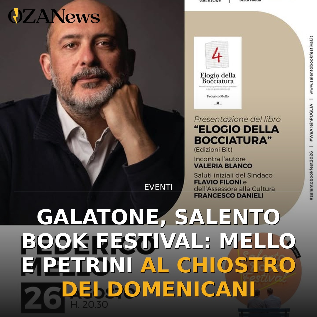 Anteprima di: Galatone, Salento Book Festival: Mello e Petrini al Chiostro dei Domenicani