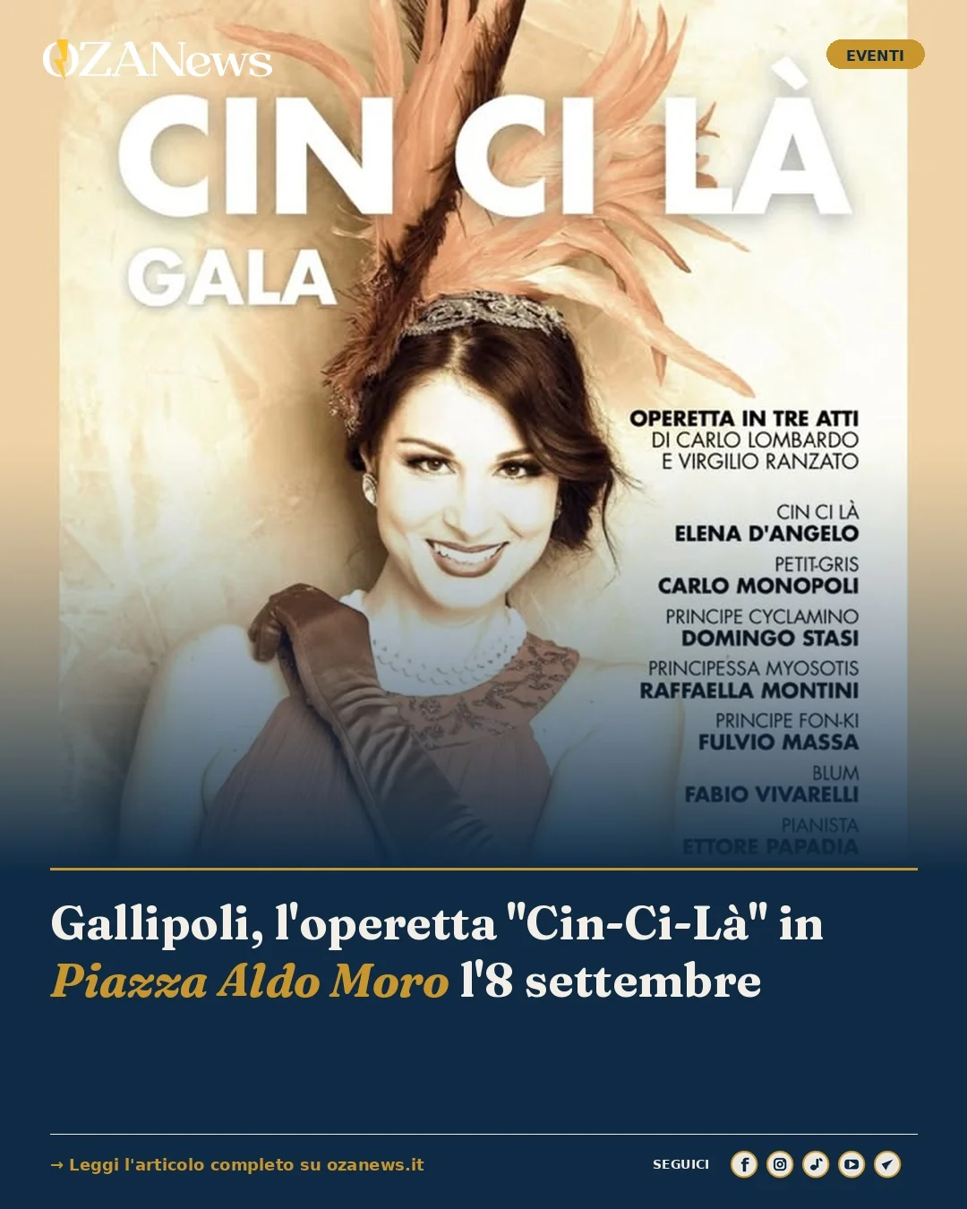 Anteprima di: Gallipoli, l'operetta "Cin-Ci-Là" in Piazza Aldo Moro l'8 settembre