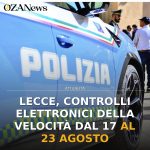 Anteprima di: Lecce, controlli elettronici della velocità dal 17 al 23 agosto