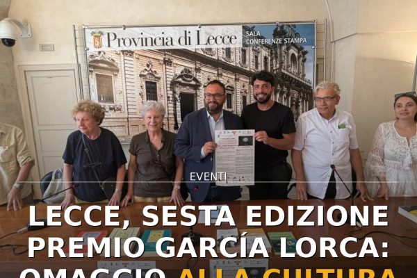 Lecce, Sesta Edizione Premio García Lorca: omaggio alla cultura spagnola