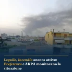 Anteprima di: Lequile, incendio ancora attivo: Prefettura e ARPA monitorano la situazione