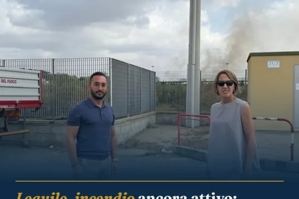 Lequile, incendio ancora attivo: sopralluogo congiunto Galatina-Lequile, attesi dati ARPA