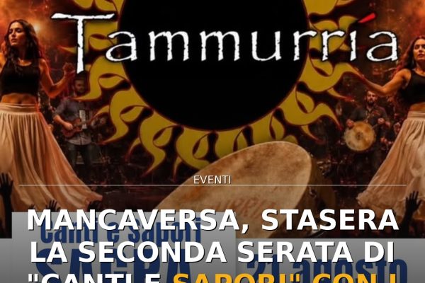 Mancaversa, stasera la seconda serata di “Canti e Sapori” con i Tammurria